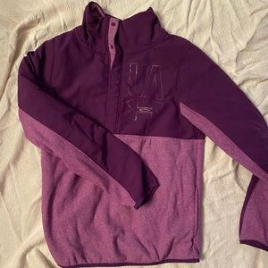youth large under armor fleece quarter button up